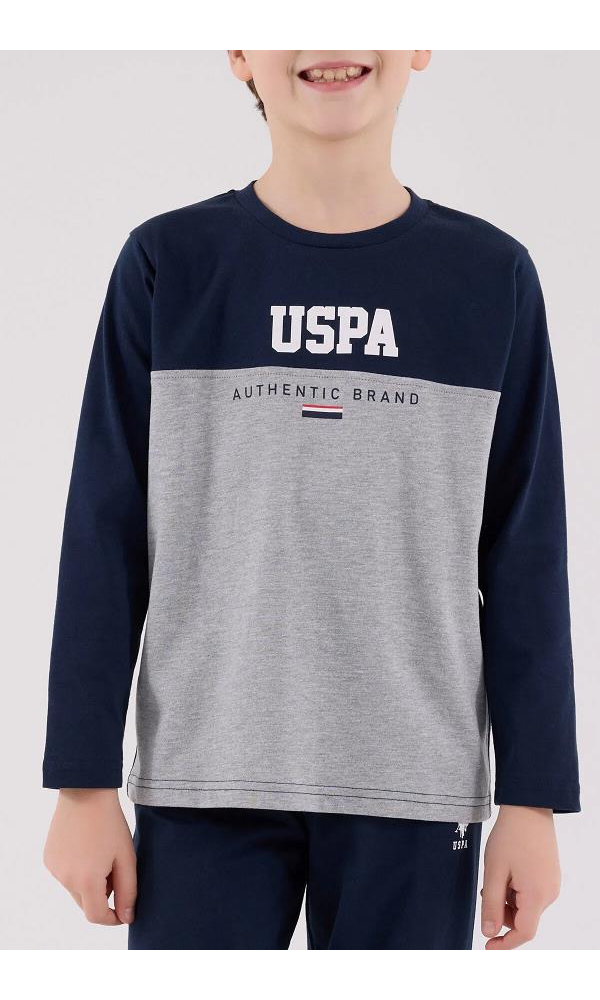 U.S. Polo Assn US2220-4  Erkek Çocuk Pijama Takımı İNDİGO
