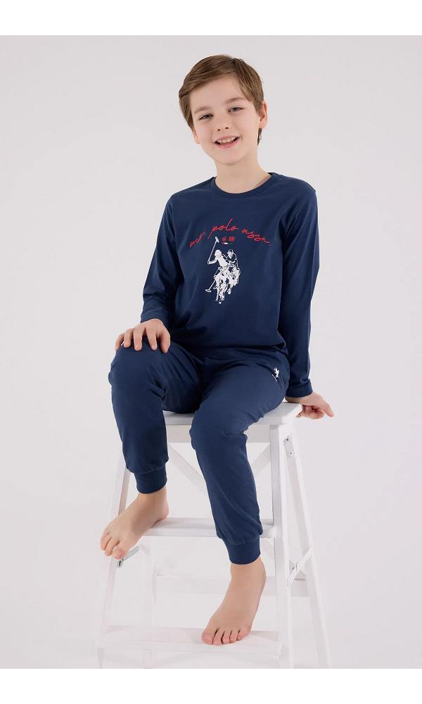 U.S. Polo Assn US2233-4  Erkek Çocuk Pijama Takımı İNDİGO