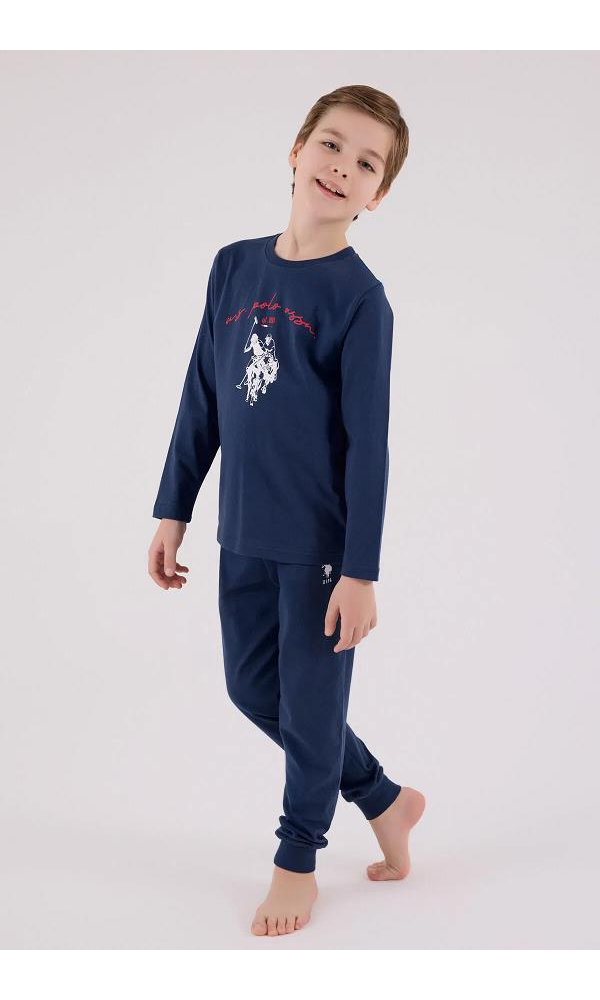 U.S. Polo Assn US2233-4  Erkek Çocuk Pijama Takımı İNDİGO