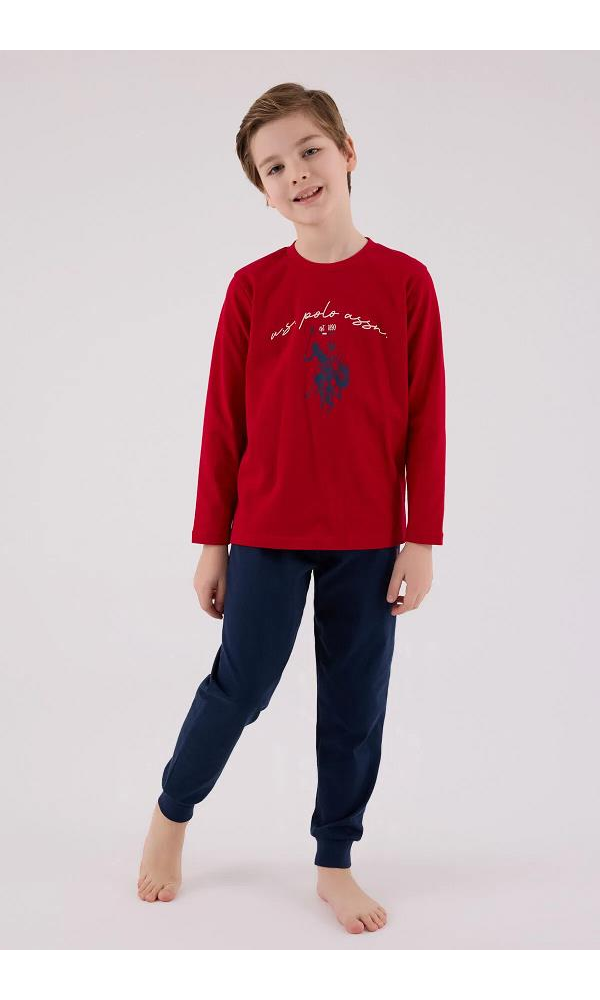 U.S. Polo Assn US2233-G  Erkek Çocuk Pijama Takımı Cobalt