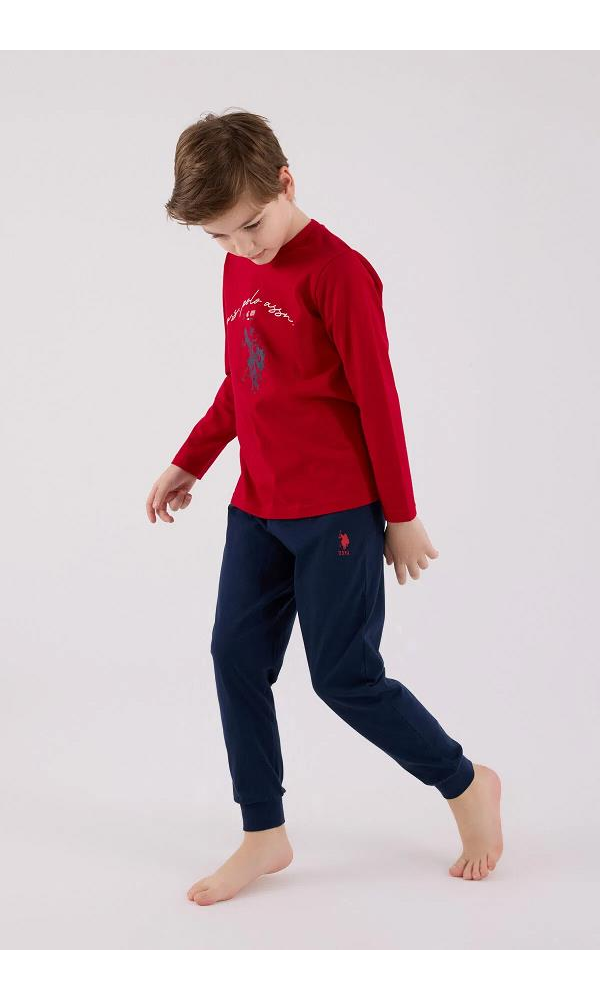 U.S. Polo Assn US2233-G  Erkek Çocuk Pijama Takımı Cobalt