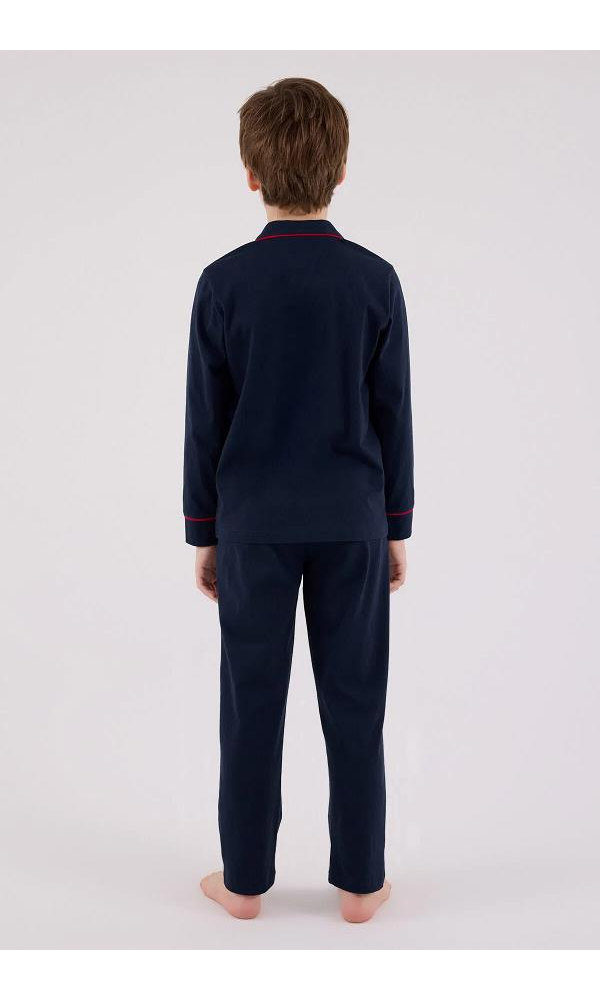 U.S. Polo Assn US2234-4  Erkek çocuk Gömlek Pijama Takımı Somon
