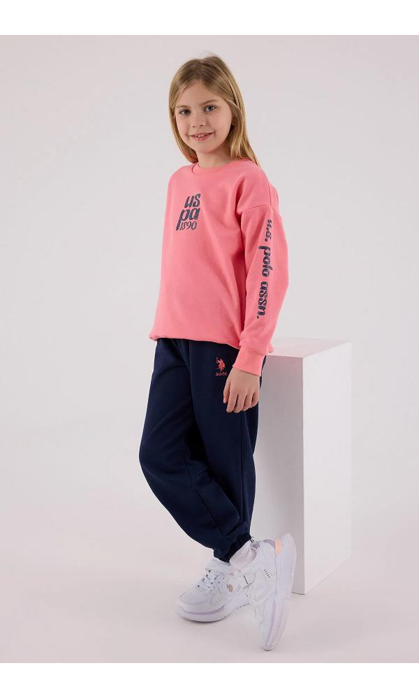 U.S. Polo Assn US2308-4 Kız İkili Takım Neon Pembe