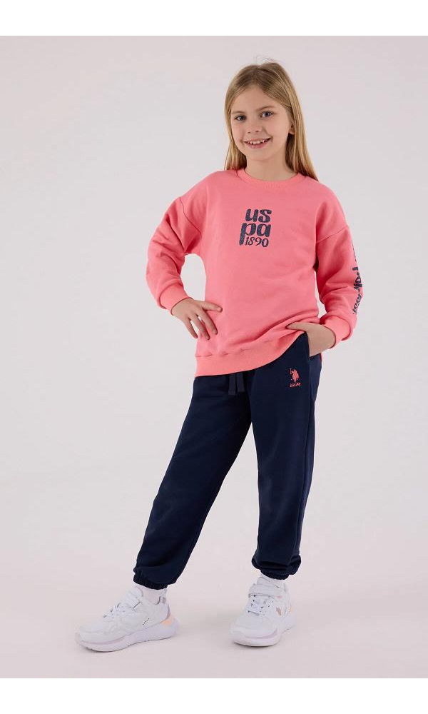 U.S. Polo Assn US2308-4 Kız İkili Takım Neon Pembe