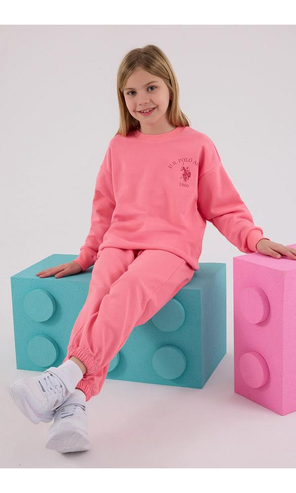 U.S. Polo Assn US2310-4  Kız İkili Takım Neon Pembe