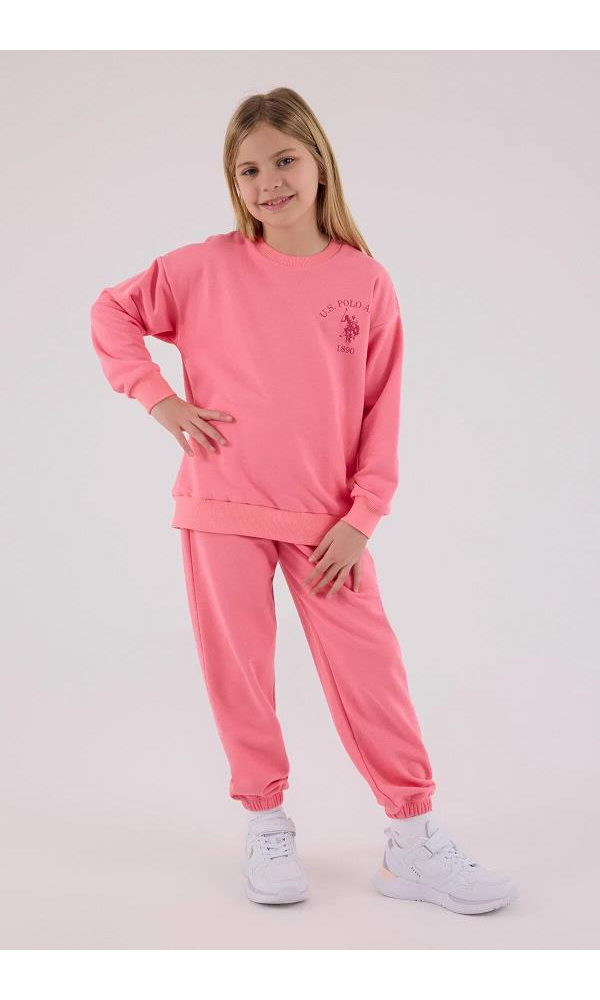 U.S. Polo Assn US2310-4  Kız İkili Takım Neon Pembe
