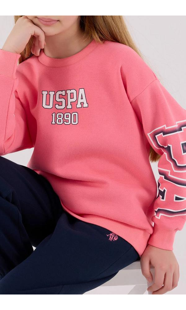 U.S. Polo Assn  US2314-4 Kız çocuk İkili Takım Neon Pembe