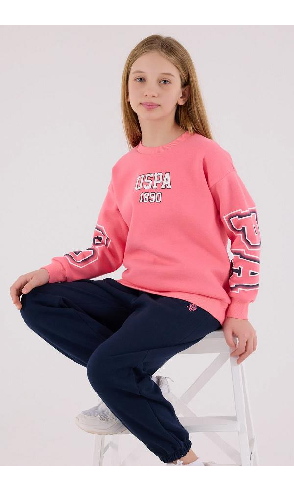 U.S. Polo Assn  US2314-4 Kız çocuk İkili Takım Neon Pembe