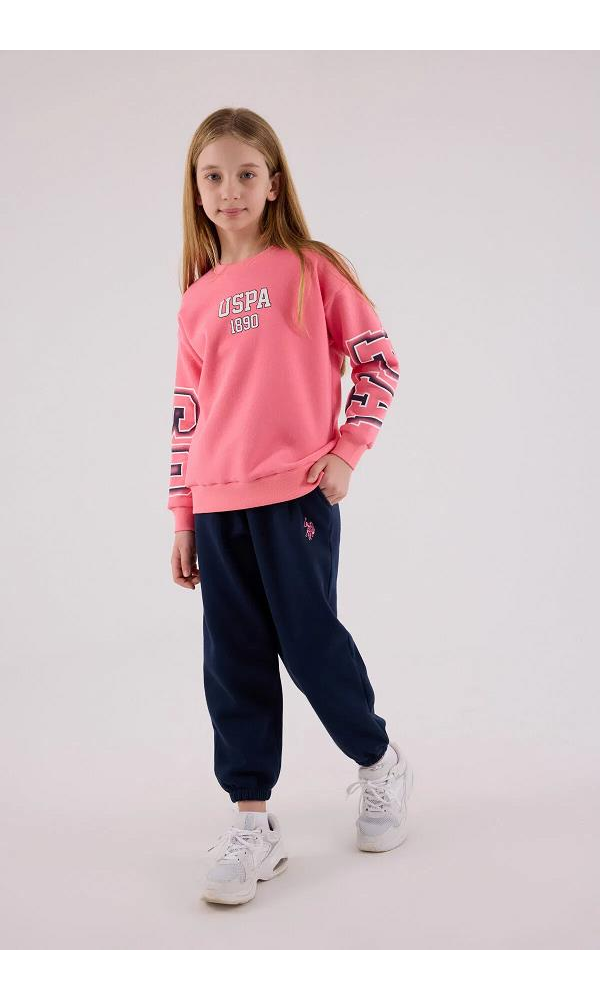 U.S. Polo Assn  US2314-4 Kız çocuk İkili Takım Neon Pembe