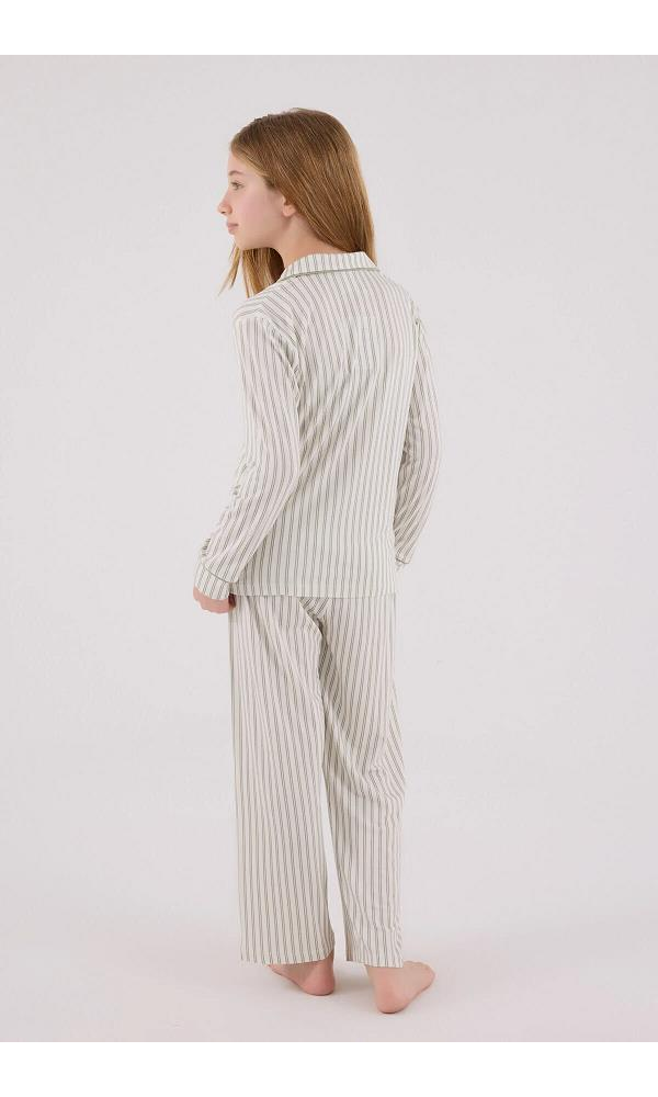 U.S. Polo Assn  US2326-4 Kız Gömlek Pijama Takımı ÇAY YEŞİLİ