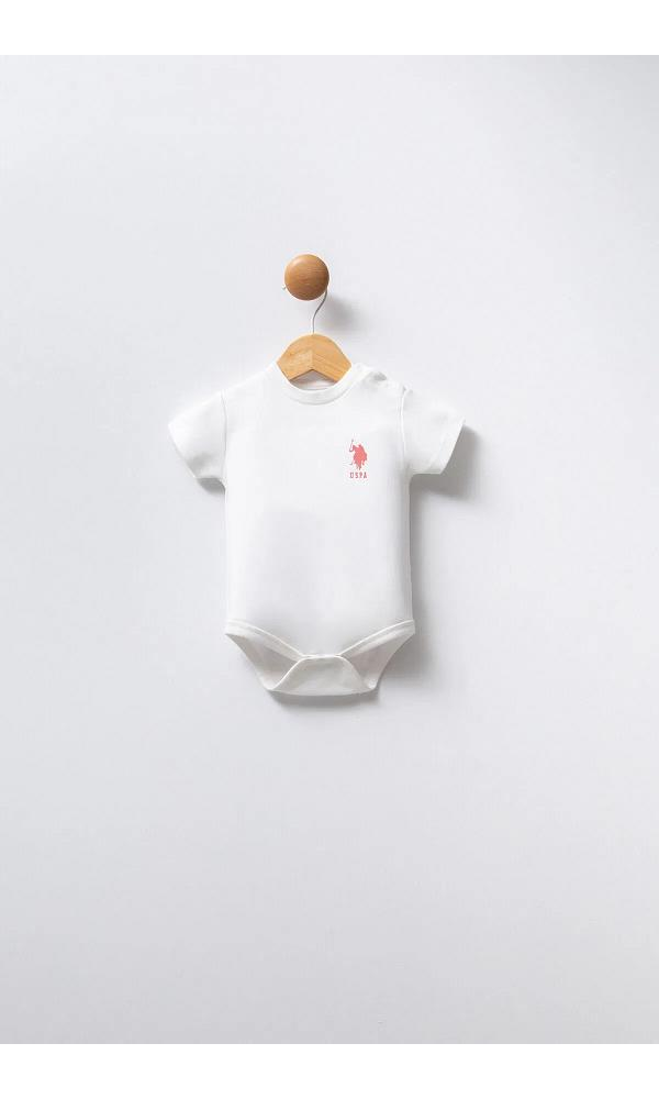 U.S Polo Assn USB2353  Kız Bebek 3Lü Body Set bej