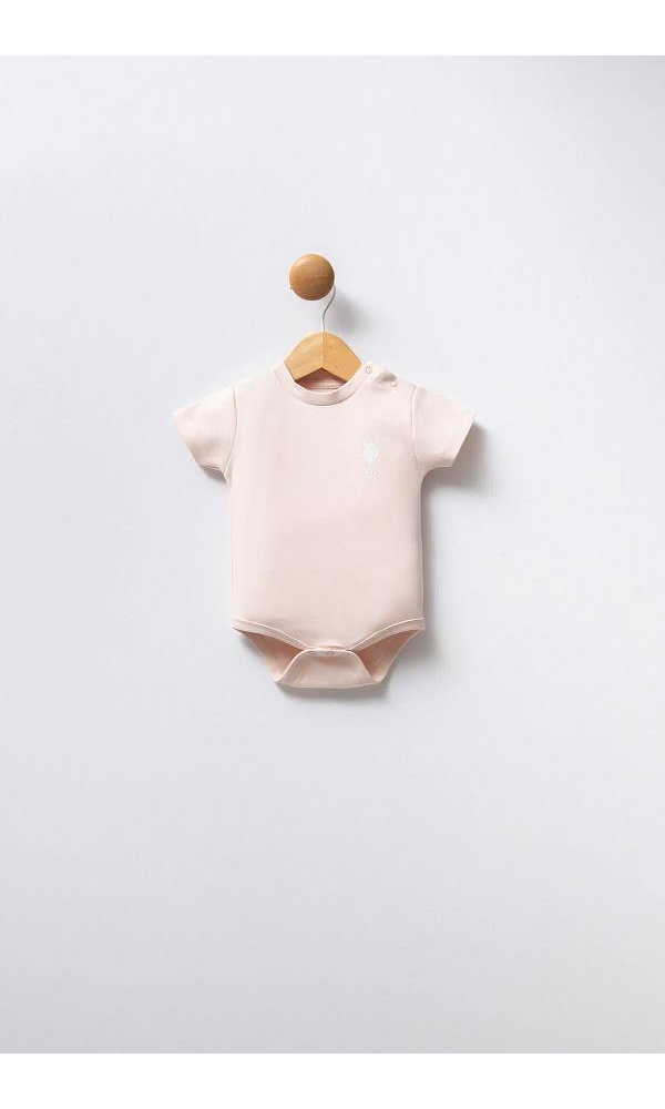 U.S Polo Assn USB2353  Kız Bebek 3Lü Body Set bej