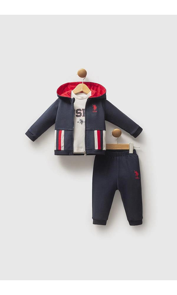 U.S Polo Assn USB2537 Erkek Bebek 3lü takım LACİVERT