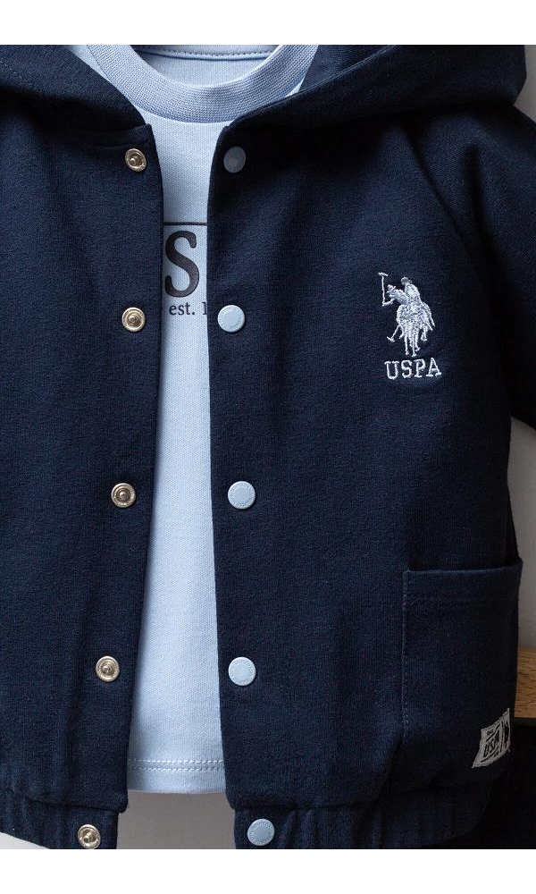U.S Polo Assn USB2542 Erkek Bebek 3lü takım Cobalt