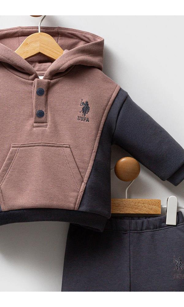 U.S Polo Assn USB2559 Erkek Bebek 2li takım KIRMIZI