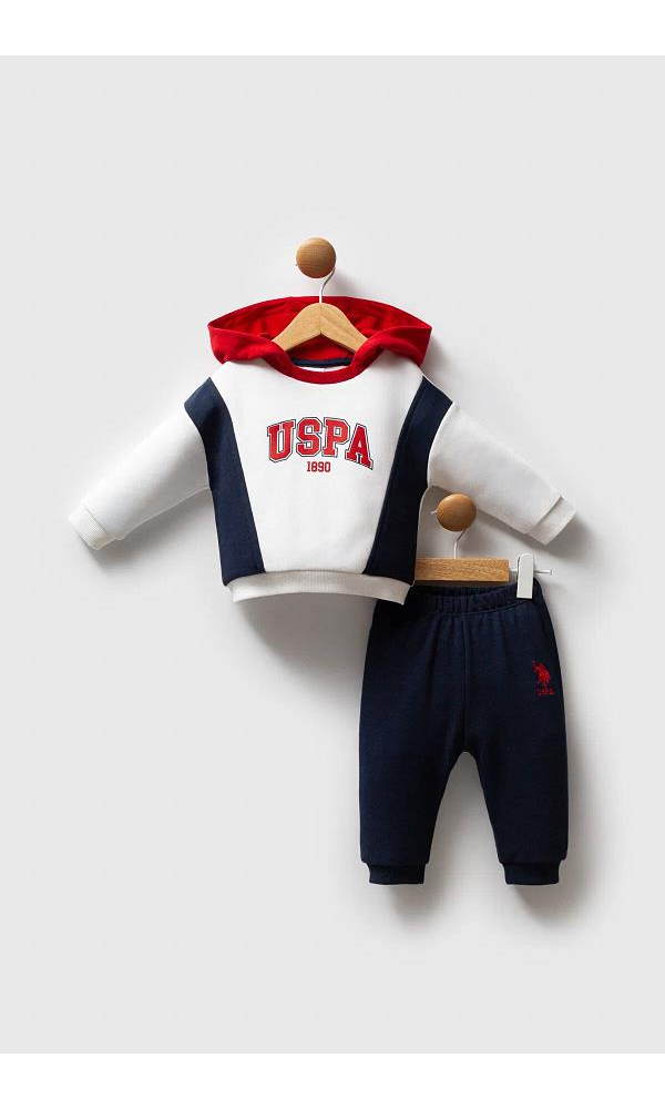 U.S Polo Assn USB2565 Erkek Bebek 2li takım BEYAZ