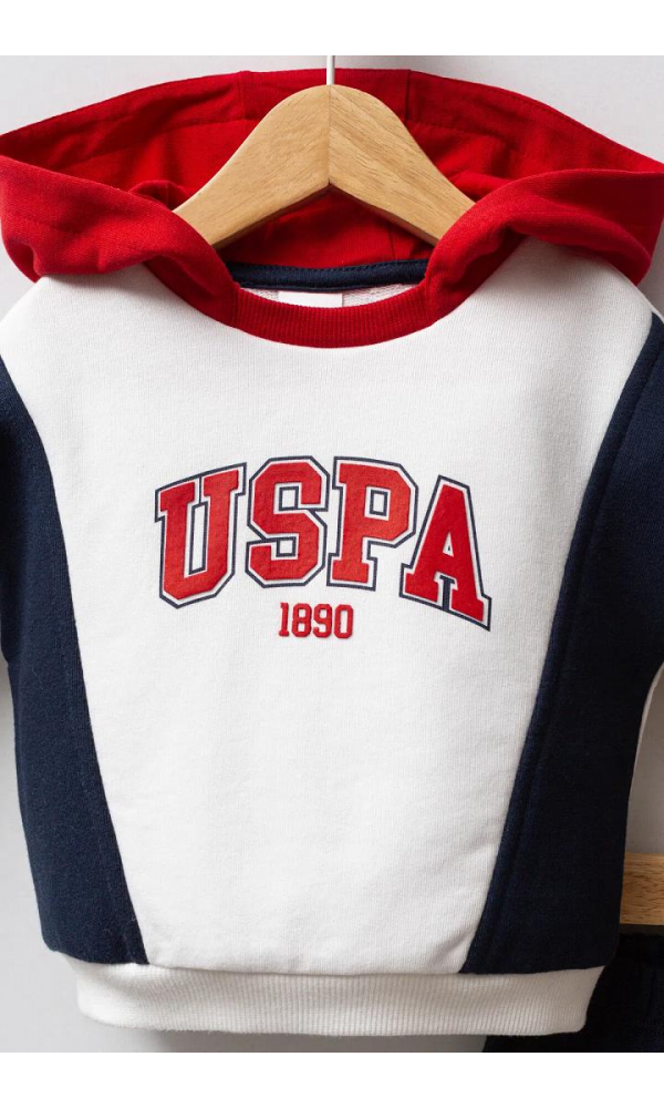 U.S Polo Assn USB2565 Erkek Bebek 2li takım BEYAZ