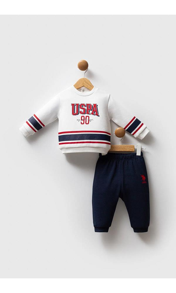 U.S Polo Assn USB2569 Erkek Bebek 2li takım BEYAZ