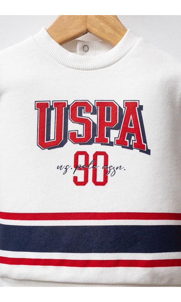 U.S Polo Assn USB2569 Erkek Bebek 2li takım BEYAZ
