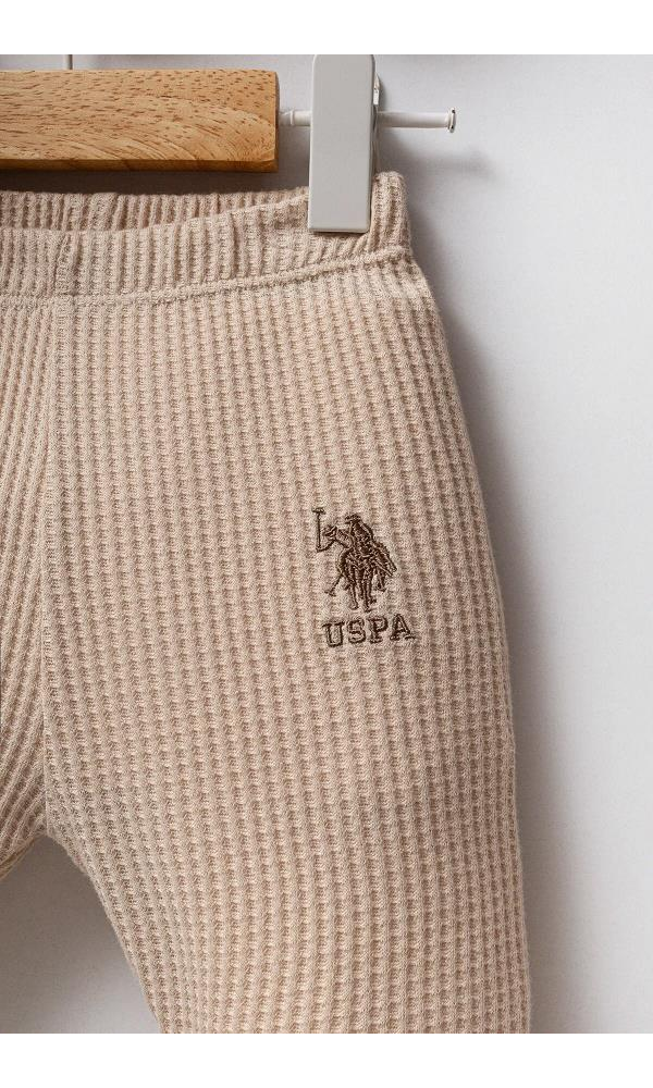 U.S Polo Assn USB2589 Erkek Bebek 2li takım bej