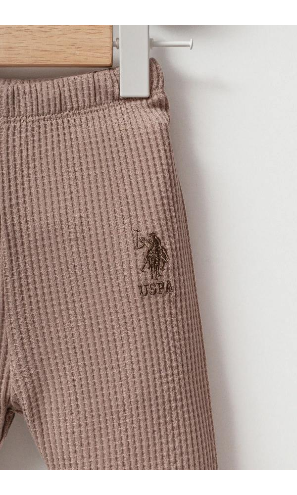 U.S Polo Assn USB2589 Erkek Bebek 2li takım EKRU
