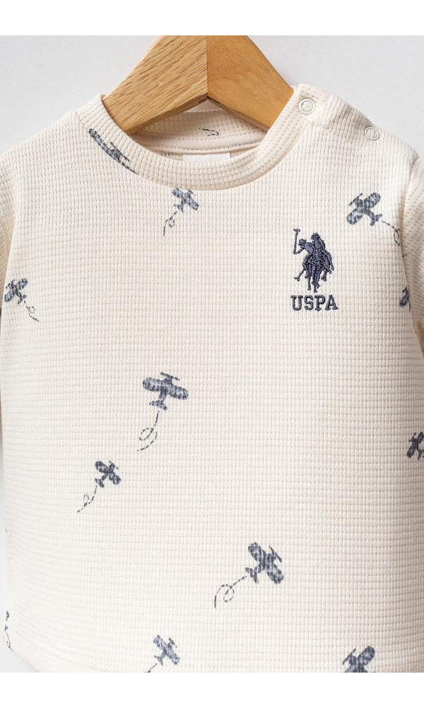 U.S Polo Assn USB2605 Erkek Bebek 2li Takım Somon