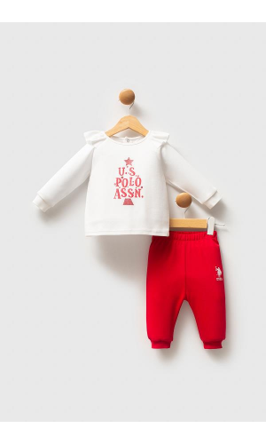 U.S. Polo Assn USB2736  Kız Bebek 2Li Takım KIRMIZI