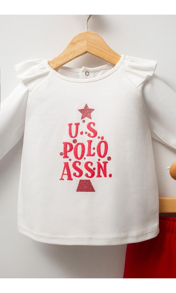 U.S. Polo Assn USB2736  Kız Bebek 2Li Takım KIRMIZI