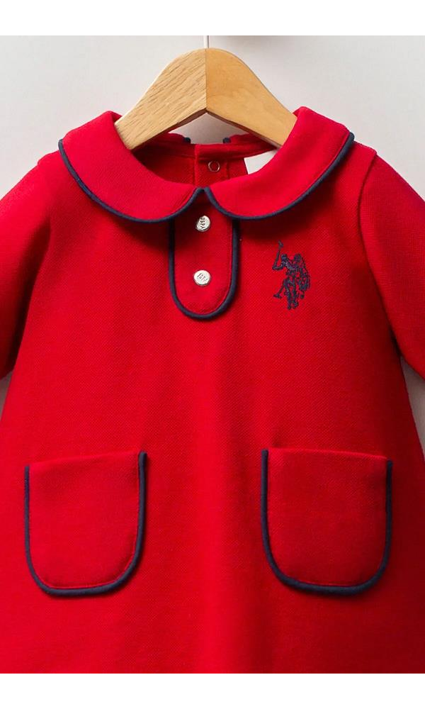 U.S. Polo Assn USB2740  Kız Bebek Elbise PEMBE