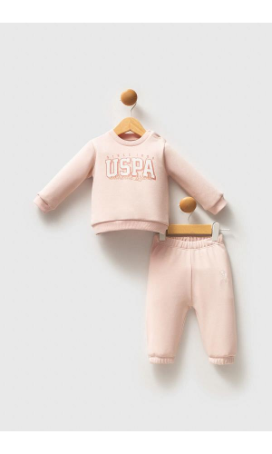 U.S Polo Assn USB2742  Kız Bebek 2Li Takım bej