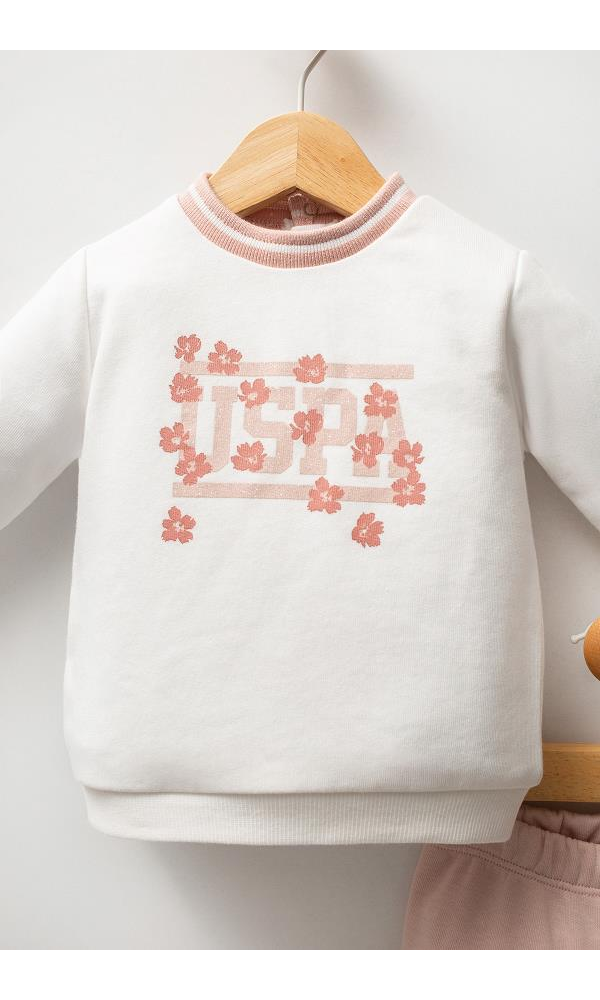 U.S. Polo Assn USB2743  Kız Bebek 2Li Takım beyaz-kırmızı