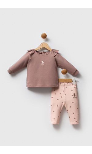 U.S. Polo Assn USB2760  Kız Bebek 2Li Takım beyaz-kırmızı