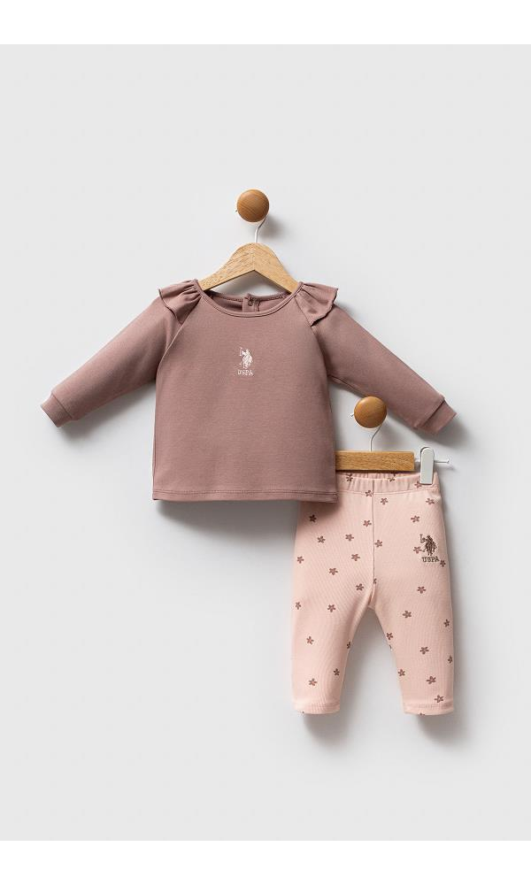 U.S. Polo Assn USB2760  Kız Bebek 2Li Takım beyaz-kırmızı