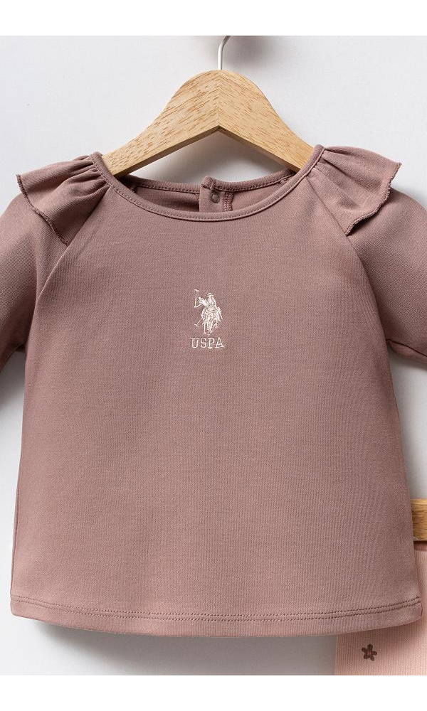 U.S. Polo Assn USB2760  Kız Bebek 2Li Takım beyaz-kırmızı