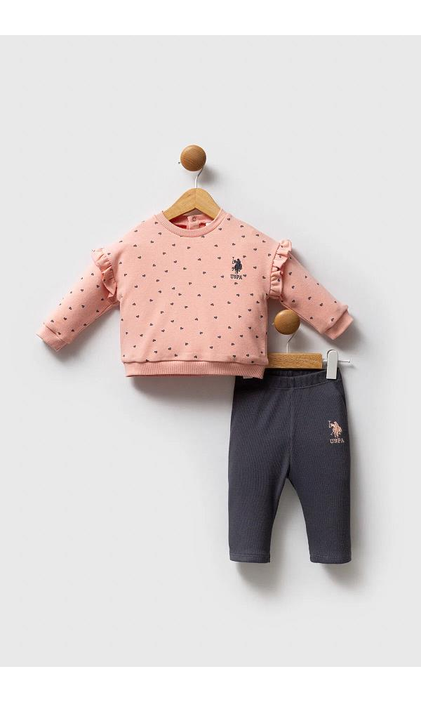 U.S Polo Assn USB2762 Kız Bebek 2li Takım BEYAZ