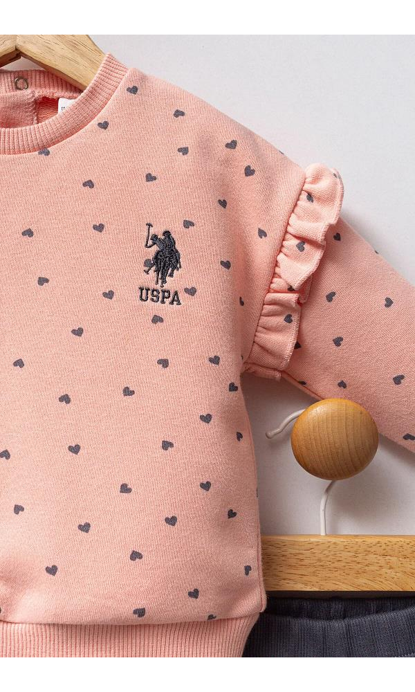U.S Polo Assn USB2762 Kız Bebek 2li Takım BEYAZ