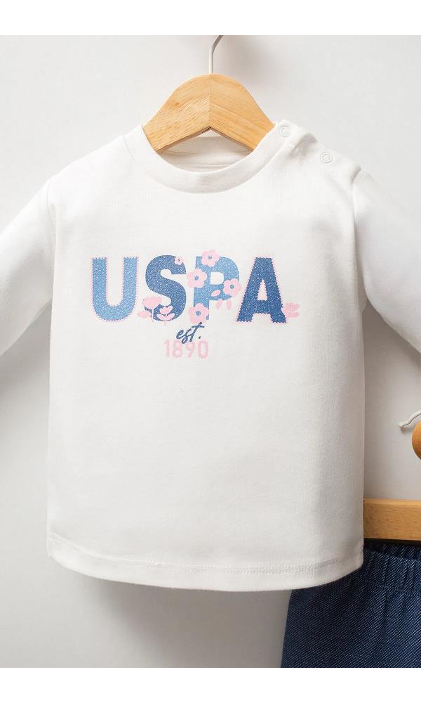 U.S Polo Assn USB2778 Kız Bebek 3lü takım MAVİ