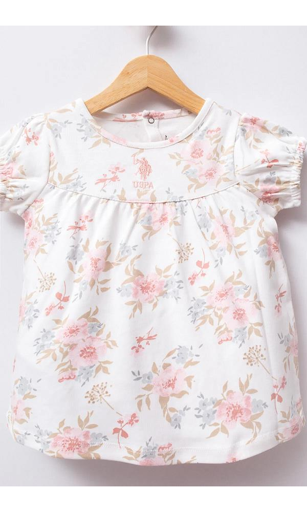 U.S Polo AssnUSB2417  Kız Bebek Elbise EKRU
