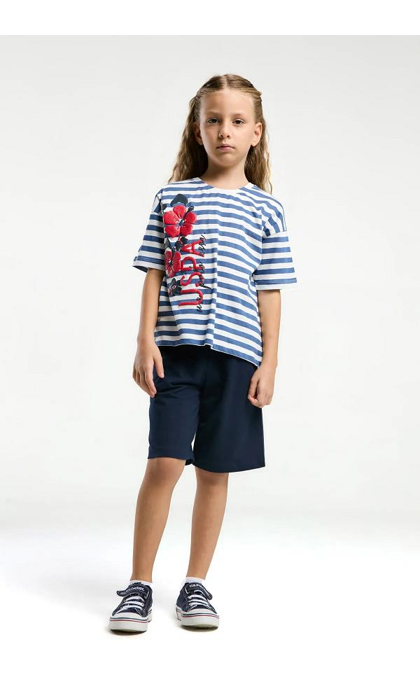 U.S. POLO US2074-G KIZ BERMUDA TAKIM KIRMIZI