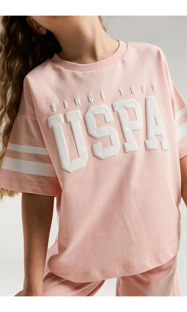 U.S POLO US2091-G KIZ BERMUDA TAKIM Neon Pembe