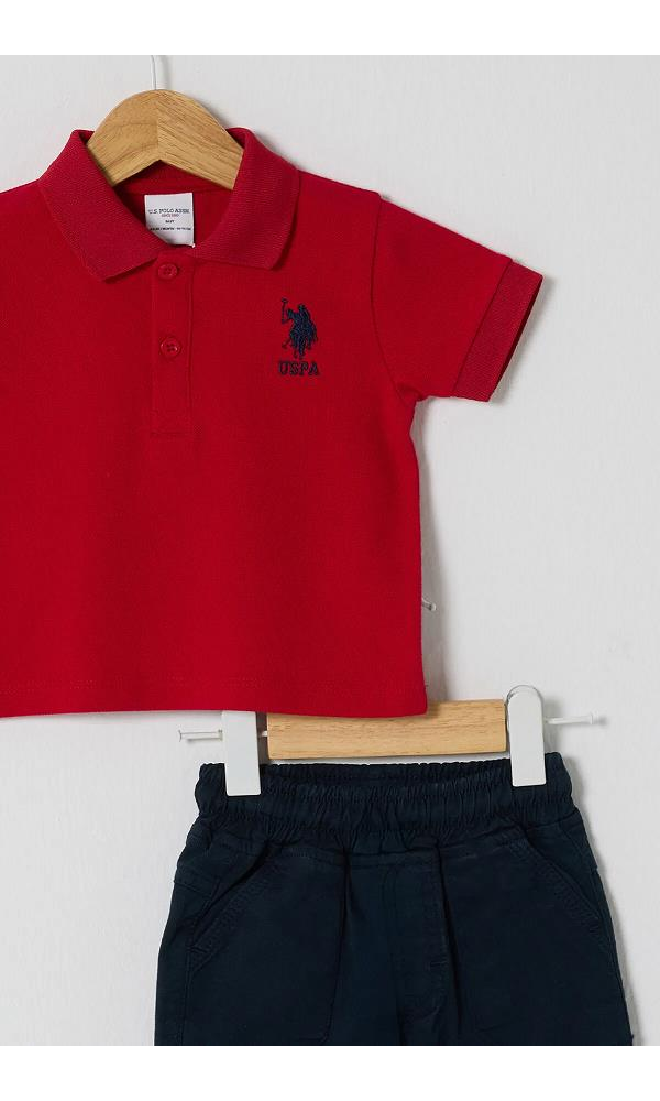 U.S Polo USB 2624 Assn Erkek Bebek 2Li Takım KIRMIZI